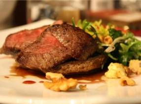 Al Brown's seared venison salad with pinot reduction