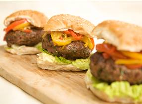 Venison Burgers with Sweet and Sour Pepper Salsa