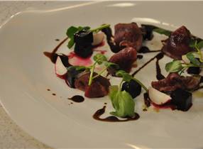 Smoked Venison and Chocolate Oil
