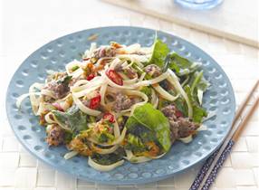 Venison and vege spicy noodles