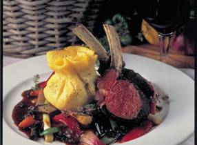 Venison chop with polenta